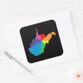 ウェストバージニア色バースト スクエアシール (封筒)