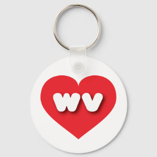 ウェストバージニア赤いハート- I love wv キーホルダー