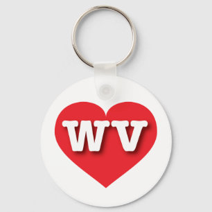 ウェストバージニア赤いハート- I love WV キーホルダー