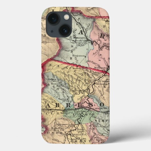 ウェストバージニア、ウィンフィールドの地図 Case-Mate iPhoneケース (裏面)