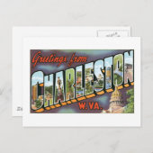 ウェストバージニア、チャールストンからの挨拶 ポストカード (正面/裏面)