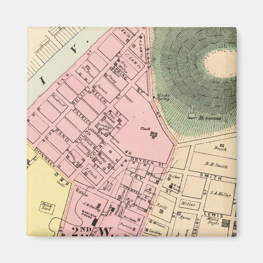 ウェストバージニア、チャールストンの地図 マグネット (正面)