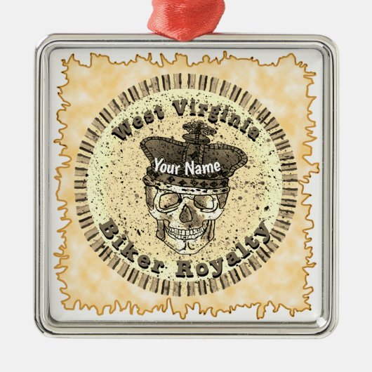 ウェストバージニア バイク メタルオーナメント (正面)