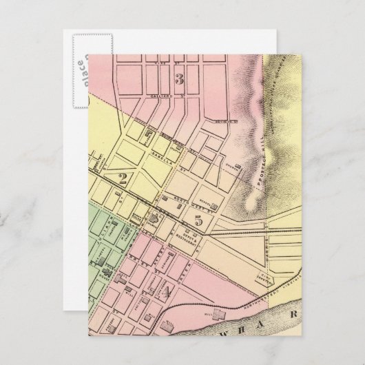 ウェストバージニア、パーカースバーグの地図 ポストカード (正面/裏面)