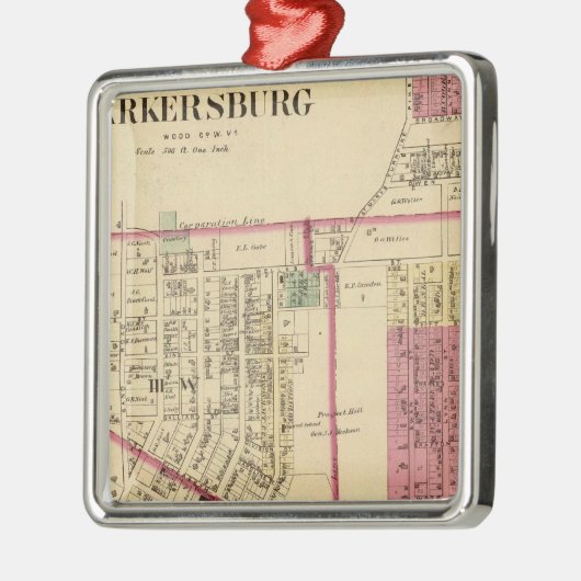 ウェストバージニア、パーカーズバーグ市 メタルオーナメント (左)