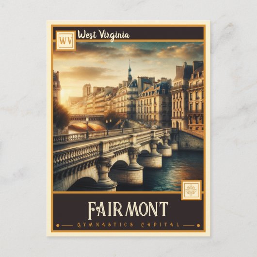 ウェストバージニア・フェアモント |ヴィンテージ ポストカード (正面)