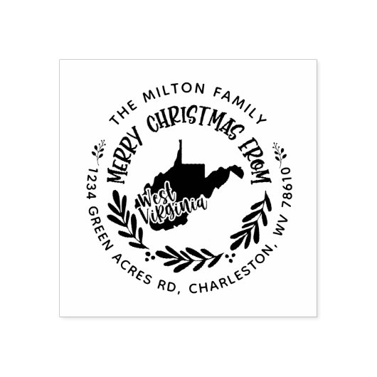 ウェストバージニア・メリークリスマス・差出人住所 ラバースタンプ (インプリント)