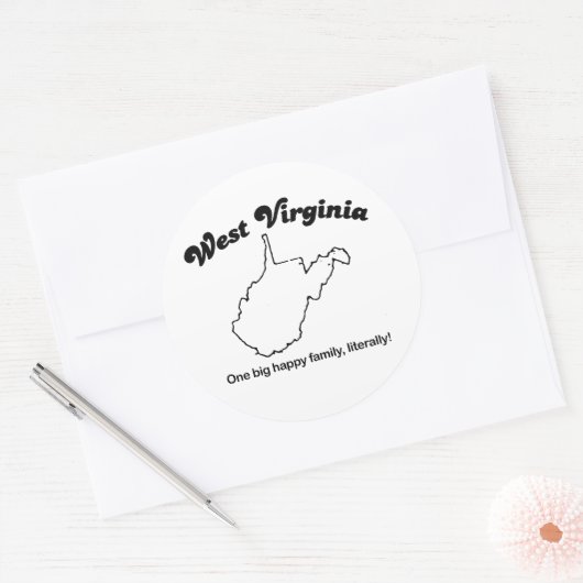 ウェストバージニア – 文字通り1つの大きな家族 ラウンドシール (封筒)