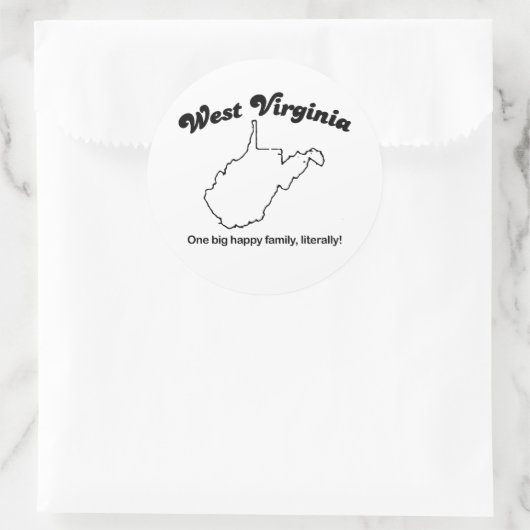 ウェストバージニア – 文字通り1つの大きな家族 ラウンドシール (バッグ)