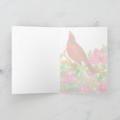 ウェストバージニア(鳥)ショウジョウコウカンチョウロードデンドロンからの挨拶 カード (内部)