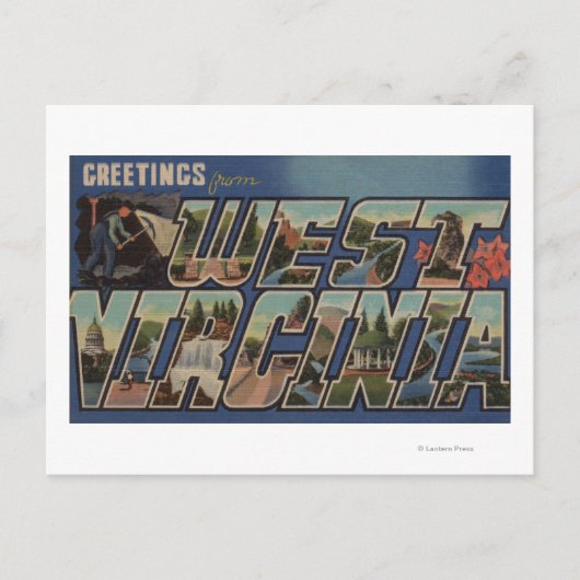 ウェストバージニア(Coal-Miner) – ラージレターのシーン ポストカード (正面)