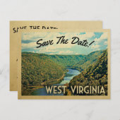ウェストバージニアSave The Date River自然ヴィンテージ 案内ポストカード (正面/裏面)