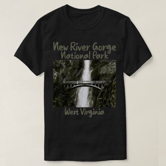 ウェストバージニアTee New River Gorge国立公園 Tシャツ (デザイン正面)