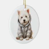 ウェストパーソナライズされたハイランドホワイトテリア犬 セラミックオーナメント (右)