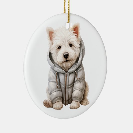 ウェストパーソナライズされたハイランドホワイトテリア犬 セラミックオーナメント (右)