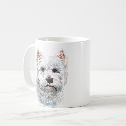ウェストパーソナライズされたハイランドホワイトテリア コーヒーマグカップ (正面左)