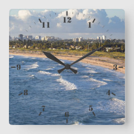 ウェストパームビーチコーストフロリダ スクエア壁時計