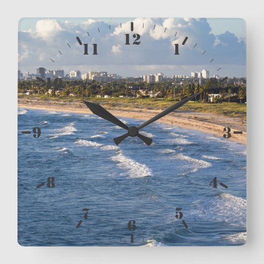 ウェストパームビーチコーストフロリダ スクエア壁時計 (正面)