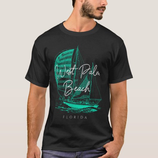 ウェストパームビーチセーリングボート Tシャツ (正面)