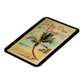 ウェストパームビーチパームツリーヴィンテージトラベル マグネット (左側)