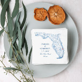 ウェストパームビーチフロリダマップエレガントウェディング スタンダードカクテルナプキン