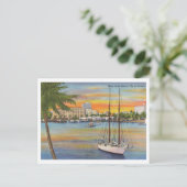 ウェストパームビーチフロリダヴィンテージサンセット ポストカード (スタンド正面)