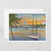 ウェストパームビーチフロリダヴィンテージサンセット ポストカード (正面/裏面)