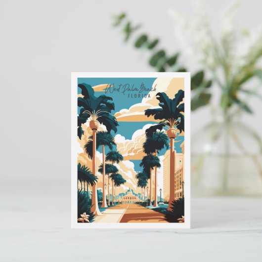 ウェストパームビーチフロリダヴィンテージ旅行場所 ポストカード (スタンド正面)