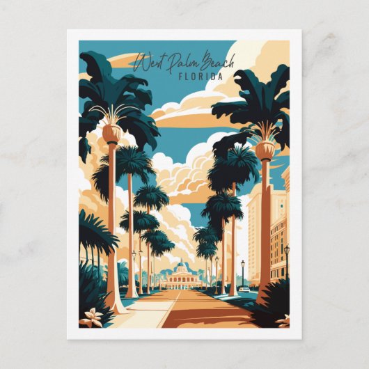 ウェストパームビーチフロリダヴィンテージ旅行場所 ポストカード (正面)