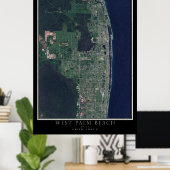 ウェストパームビーチフロリダ衛星ポスターマップ ポスター (ホームオフィス)