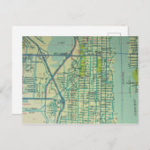 ウェストパームビーチ、FLヴィンテージマップ ポストカード (正面/裏面)