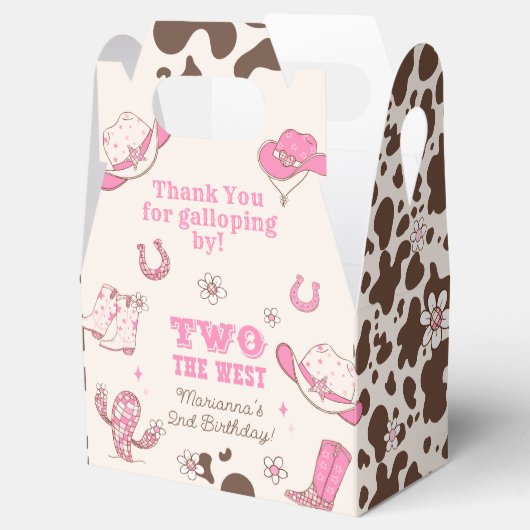 ウェストピンク女性のカーボーイ誕生日パーティー2 フェイバーボックス (オープン)