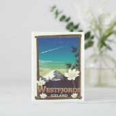 ウェストフィヨルド・アイスランド旅行のポスター ポストカード (スタンド正面)