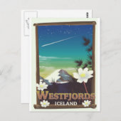 ウェストフィヨルド・アイスランド旅行のポスター ポストカード (正面/裏面)