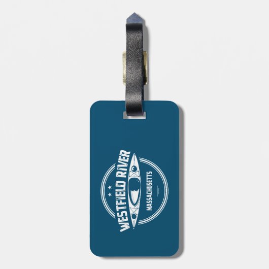 ウェストフィールドリバーマサチューセッツ州カヤック ラゲッジタグ (裏面縦)