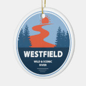 ウェストフィールドワイルドアンドシーニックリバーマサチューセッツ セラミックオーナメント (左)