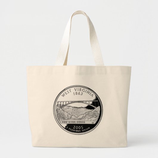 ウェストフェイクバージニア州クォーター ラージトートバッグ (正面)