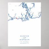 ウェストブルッ結婚クのネイビモダンーゲストブックポスター ポスター (正面)