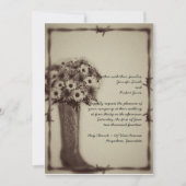 ウェストブーツデイジーブーケヴィンテージウエディング招待状 招待状 (正面)