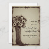 ウェストブーツデイジーブーケヴィンテージウエディング招待状 招待状 (正面/裏面)