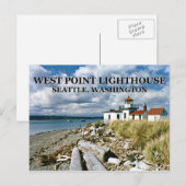 ウェストポイント灯台、シアトル、ワシントン州 ポストカード (正面/裏面)