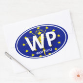 ウェストポイント_ USMAステッカー_インディアナ 楕円形シール (封筒)