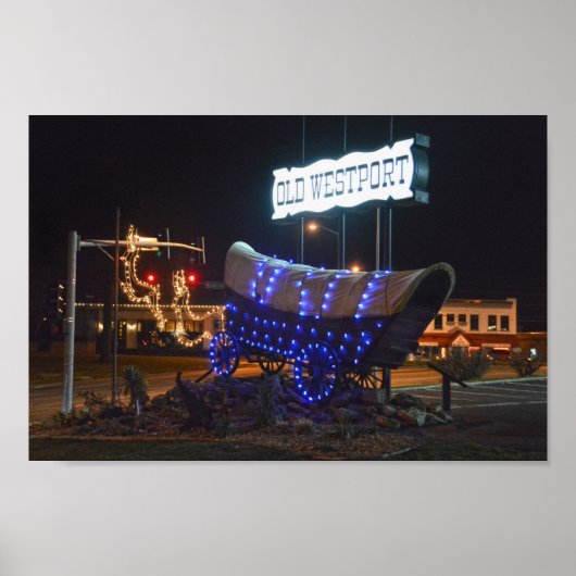 ウェストポート、ミズーリ、カバーワゴンホリデーライト ポスター (正面)