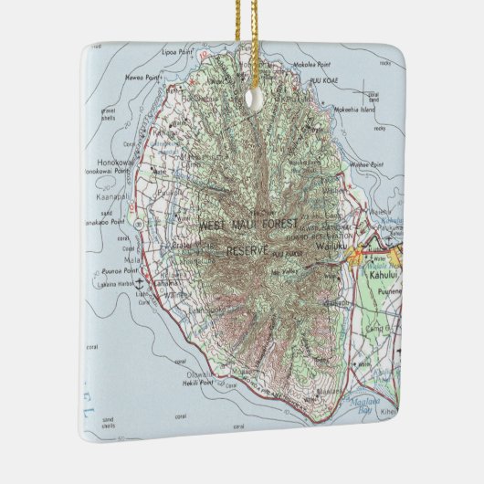 ウェストマウイヴィンテージの地図 セラミックオーナメント (右)