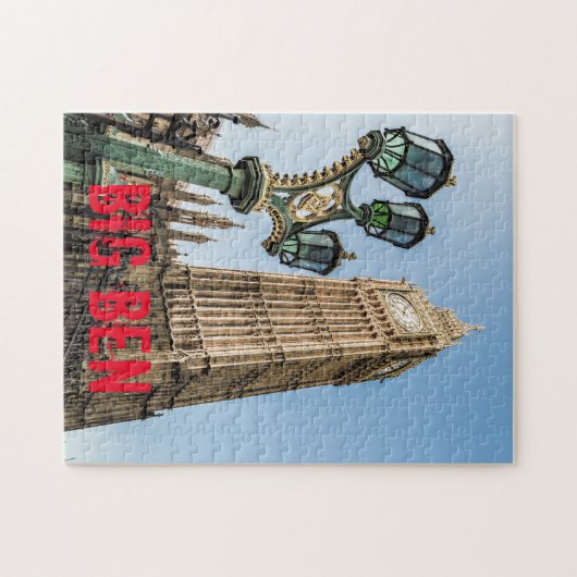 ウェストミンスターのビッグベンのロンドンの贈り物 ジグソーパズル (横)