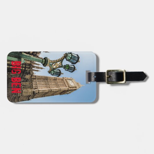 ウェストミンスターのビッグベンのロンドンの贈り物 ラゲッジタグ (正面横)