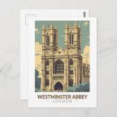 ウェストミンスターアビーイングランド旅行アートヴィンテージ ポストカード (正面/裏面)