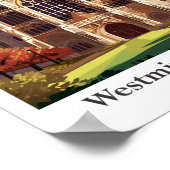 ウェストミンスターアビートラベルヴィンテージイラストレーション ポスター (角)