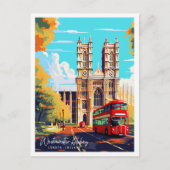 ウェストミンスターアビーLondon Englandヴィンテージ旅行\ ポストカード (正面)