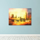 ウェストミンスターパレスアンドブリッジ キャンバスプリント (インサイチュ (ウッドフロア))